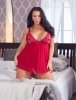 Czerwona sexy koszulka babydoll plus size Cottelli 3XL